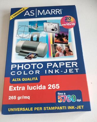 Carta foto Paper Lucida 265 cm 10x15. 6 scatole.