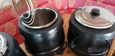 set 3 pentole scaldazuppe inox