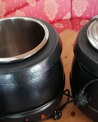 set 3 pentole scaldazuppe inox