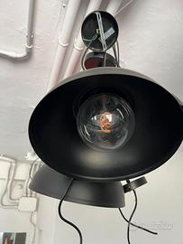 Kit 4 lampade a sospensione nere con lampadine LED