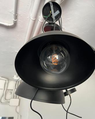 Kit 4 lampade a sospensione nere con lampadine LED