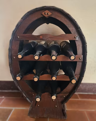 Portabottiglie in Legno a Forma di Botte