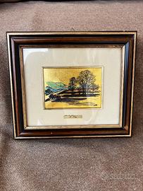 Quadro miniatura su foglia d’oro