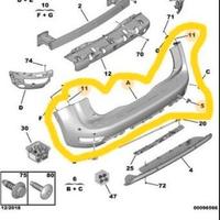 Paraurti posteriore citroen c4 picasso spacetourer