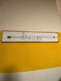 Quadro decorativo “Dream” con freccia 