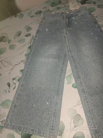 jeans brillantinato bimba