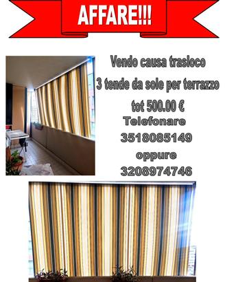n.3 tende da sole per terrazzo o giardino 