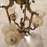 Lampadario vintage anni 70- 80 in ottone brunito