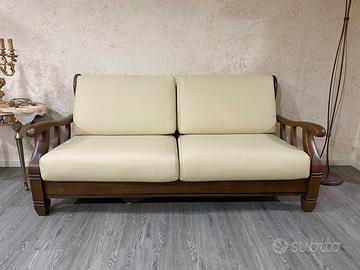 divano 3 posti country in legno massello