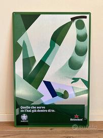 Targa pubblicitaria metallo Heineken Euro 2020
