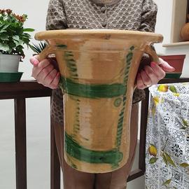 ANTICO VASO DA NOTTE DELL’800 TERRACOTTA DIPINTA