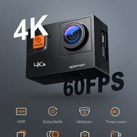 Action Cam 4K/60 Fps, stabilizzata, touchscreen da