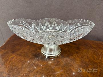 Alzatina centro tavola in cristallo e argento