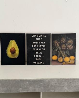 Set quadri per cucina