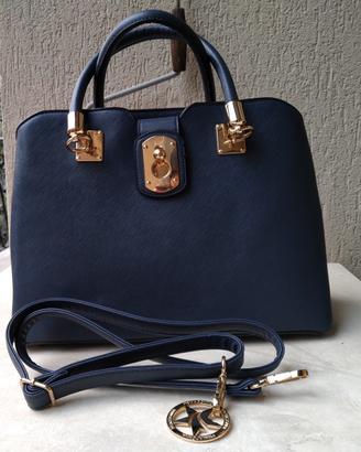 Borsa rigida blu Primadonna nuova