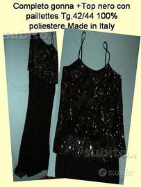 Completo nero da sera gonna lunga Top