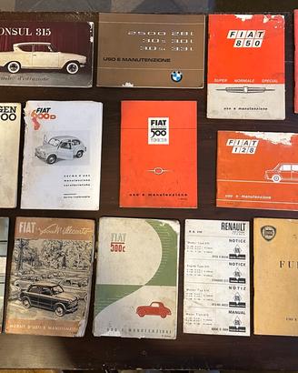 Manuale uso e manutenzione auto d’epoca