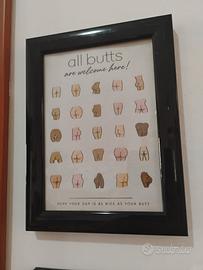 Quadro Humor "All Butts Are Welcome Here" 