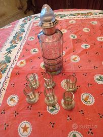 bicchierini e bottiglia in argento 800