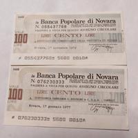 2 miniassegno banca popolare di Novara 