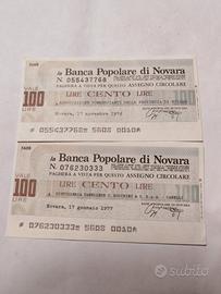 2 miniassegno banca popolare di Novara 