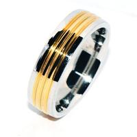 Anello a Fascia Da Uomo a 2 Toni In Inox/ORO