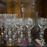 Set bicchieri in cristallo acqua e vino anni 70