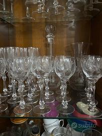 Set bicchieri in cristallo acqua e vino anni 70