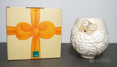 Thun - Vaso Prestige con farfalla e fiori medio