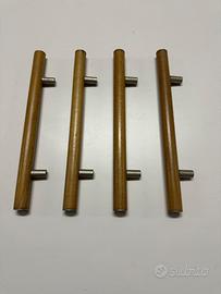 Maniglia Moderna Design Legno Metallo Mobili Porte