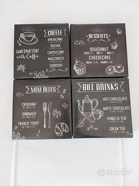 Quadri decorativi stile bar / caffetteria (set da