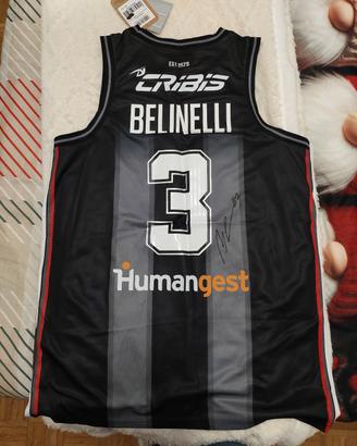 MAGLIA VIRTUS SEGAFREDO BELINELLI AUTOGRAFATA