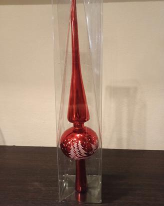 Puntale albero di Natale Rosso decorato