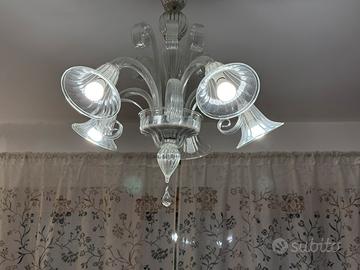 Lampadario 5 luci cristalleriamurano