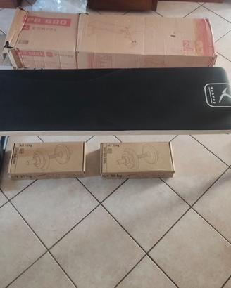 Panca addominali + 2 kit 10kg domyos