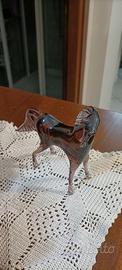 Cavallo in vetro di murano tinta prugna