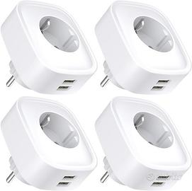 4 Prese Intelligenti WiFi con 2 USB Alexa e Google