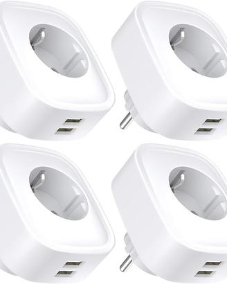 4 Prese Intelligenti WiFi con 2 USB Alexa e Google