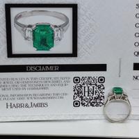 anello platino e smeraldo