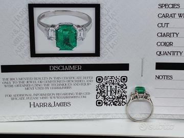 anello platino e smeraldo