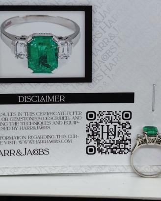 anello platino e smeraldo