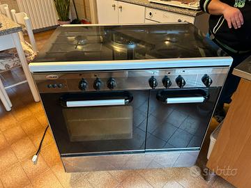 CUCINA A GAS IN ACCIAIO INOX GLEM.90 cm.gpl METANO
