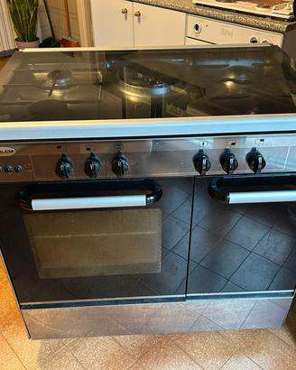 CUCINA A GAS IN ACCIAIO INOX GLEM. l .90 cm.gpl.