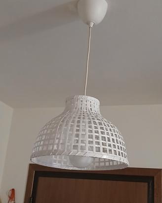 lampadario in vimini