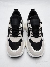 sneakers donna chunky bianche e nere beige  N.38