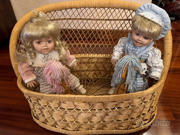 Bamboline artigianali con viso in porcellana