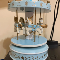 Carillon giostra cavalli vintage azzurro e oro
