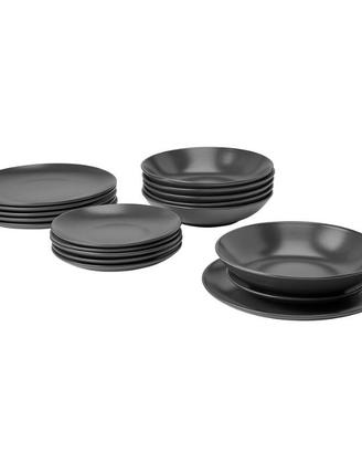 Servizio 18 piatti Ikea, opaco grigio scuro