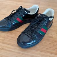 Sneakers Gucci ACE Crystal Canvas nere 42