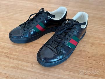 Sneakers Gucci ACE Crystal Canvas nere 42
